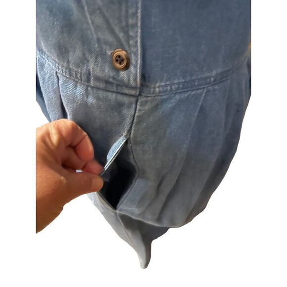 Bryn Connelly Women's Chambray Jumper Dress Holiday Embroidery Denim Vintage 80’ - Picture 11 of 11